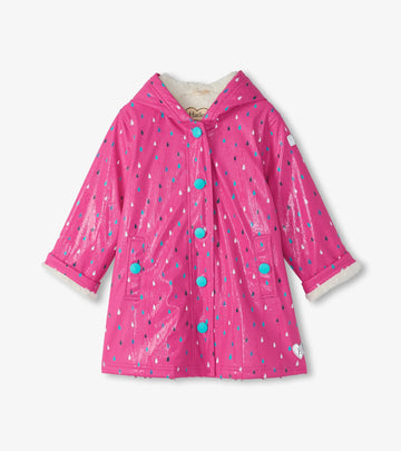 Hatley Tiny Drops Color Changing Sherpa Lined Splash Rain Jacket